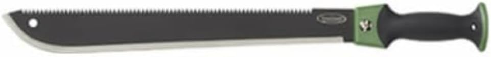 Green Thumb 24 Inch 2 Sided Comfort Grip Steel Machete with Sheath