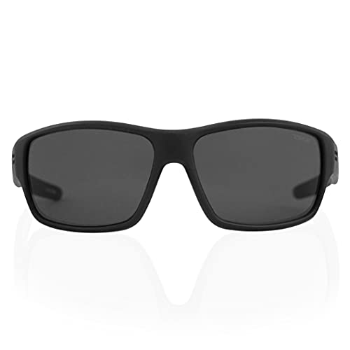 Image of TOROE Performance Eyewear FIELD All Black Sports Polarized Sunglasses w /Hydrophobic Coating Polycarbonate AR Lenses