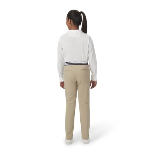 French Toast Girls Pull On Skinny Fit Stretch Pants with Elastic Waist and Pockets, School Uniform for Kids, Khaki, 10 - Thumbnail 4
