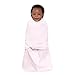 HALO 100% Cotton Sleepsack Swaddle, 3-Way Adjustable Wearable Blanket, TOG 1.5, Soft Pink, Newborn, 0-3 Months