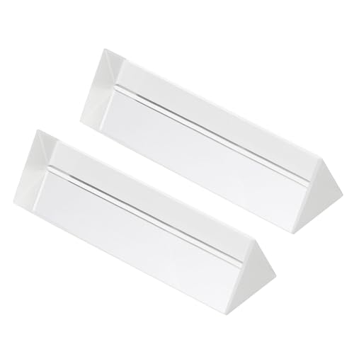 Image of PATIKIL 100mm /4 Inch Triangular Prism, 2 Pack Glass Optical Crystal Rainbow Prism for Photography Physics Teaching Lights Photo, Clear