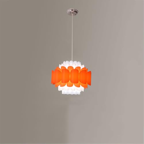 Lámpara colgante LED regulable de hierro con flores de acrílico naranja para salón de 60cm