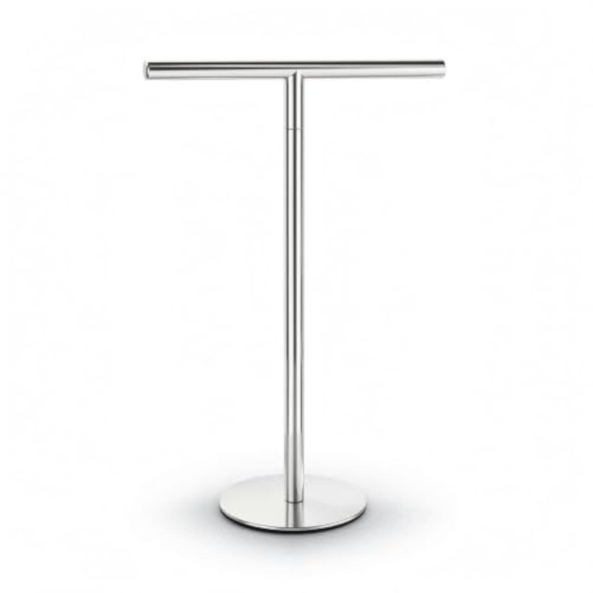 Freestanding T Bar Display Stand Stainless Steel Tabletop Rack with Round Base