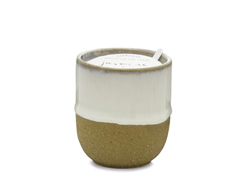 Paddywax Scented Candles Premium Kin Range Candle in Reusable Glazed Ceramic Pot, 99g, Jasmine + Bamboo