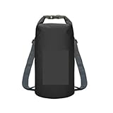 XUWEWI Bolsa Seca Impermeable Bolsa Seca de Almacenamiento Impermeable PVC for Deportes al Aire Libre, 5L/10L/15L/20L/30L, for Canoa, Kayak, Rafting, natación, Kit Viaje, Mochila(Black,30L)