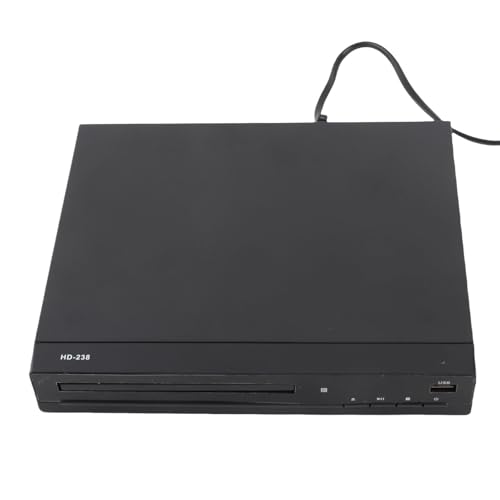 Naroote Lecteur DVD Mise à l'échelle 1080P, Lecteur CD DVD USB Multimédia HD Multiformat Toutes Régions avec Télécommande pour Projecteur TV Home Cinéma...