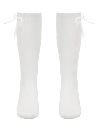 Kids Socks Knee High Socks Boys Girls School Uniform Socks Cute Bowknot Mid Calf Socks