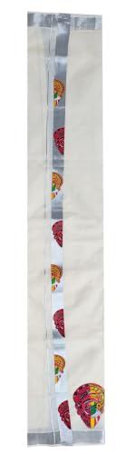 Image of Mens Print along with Border 100% Cotton Cream Dhoti 4.00 Meters Double Mundu /Vesti