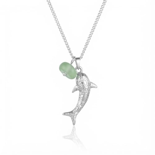 Gmai Gold Shark Necklace Women Gold Plated 3D Detailed Shark Pendant Beach Jewelry Casual Charming Minimalist Statement Necklace for Women (Shark necklace silver)