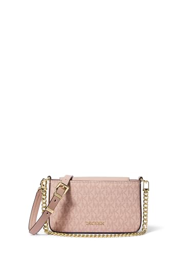 Michael Kors Bryant Bolsa transversal conversível pequena, ferragem dourada/tonal MK Signature Coated Twill/Ballet