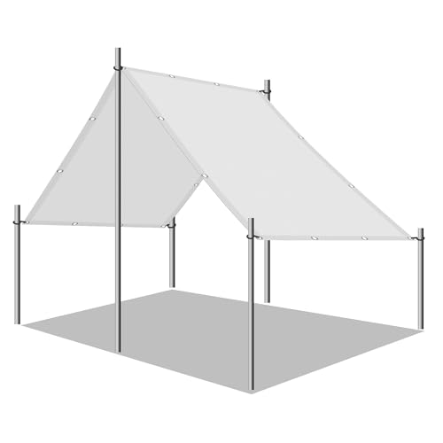 Toile de jardin imperméable rectangulaire 3.8x10m blanche pour pergola - 2