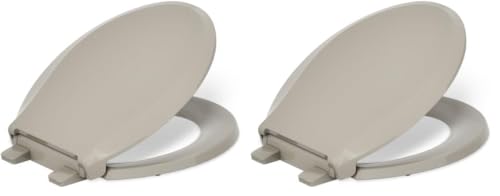 Image of KOHLER 4639-RL-G9 Cachet ReadyLatch Round Toilet Seat Soft Close, Sandbar (Pack of 2)