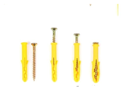 Tacos para pared, pernos de anclaje, Kit de 25 tornillos autoperforantes for anclajes de pared, de plástico, en varios tamaños.(M6X30MM)