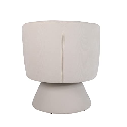 Ssline Swivel Barrel Accent Chair Armchair Modern Upholstered Lounge Chair For Living Room Comfy Fabric Single Sofa Club Chair With 360°Swivel Round Base For Bedroom Home Office(Beige) #TOP4