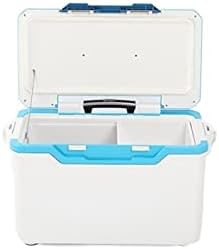 Multifunctional Fishing Gear Box, 32L Insulated Storage Box, Insulated Refrigerator Box with Trolley Wheels, Suitable for Camping and Fishing (Blue) (Set 1 Red Edge) image 5