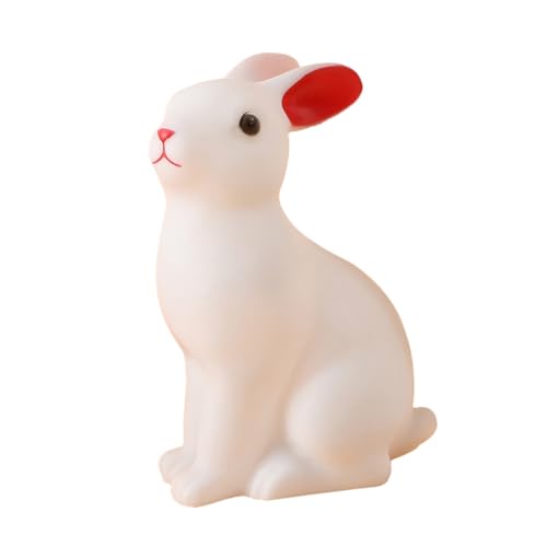 Operitacx 1 Pieza Jade Rabbit Night Light luz de la noche del cuarto de Luz de noche de conejito lámpara de mesa accesorios de dormitorio gel de sílice Color Aleatorio