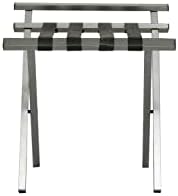 Mabel Home Metal Foldable Luggage Rack, Suitcase Stand with Nylon Straps, 5 Models & 3 Colour, For Hotel, Bedroom, Guest Room, Closet (300 Grey)
