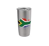 Kapstadt Skyline Südafrika Flagge Fahne Kunst Kapstadt Doppelwandiger Edelstahl-Thermobecher