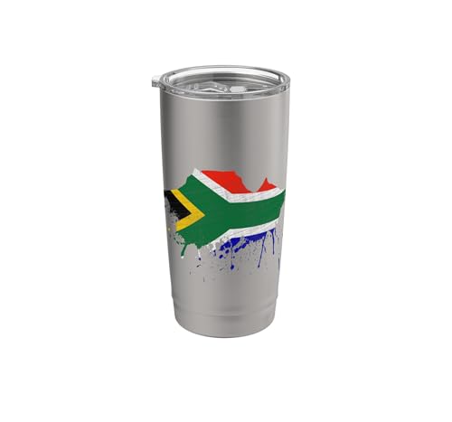Kapstadt Skyline Südafrika Flagge Fahne Kunst Kapstadt Doppelwandiger Edelstahl-Thermobecher