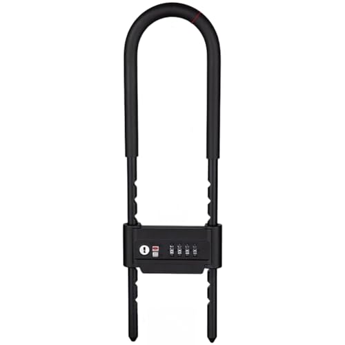 Cadenas à combinaison en U robuste réglable pour porte noire - 2