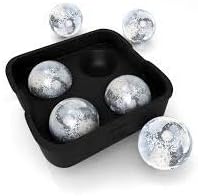 BSITFOW Silicone Whiskey Rounders Ice Ball Maker Makes 4 Large Ice Spheres At Once for Fridge , Ice Trays - Multicolour