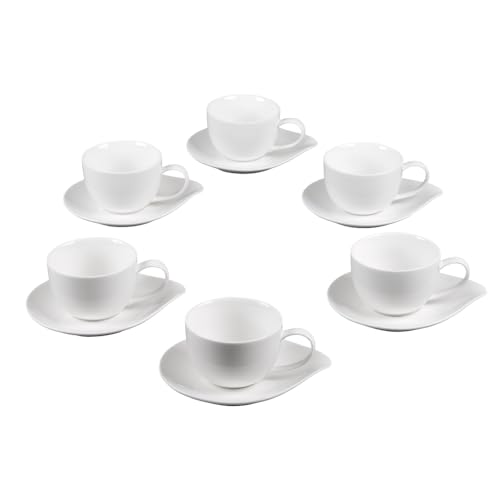TABLE PASSION - COFFRET 6 TASSES + SOUS TASSES CAFE 10 CL GOUTTE PORC.BLC