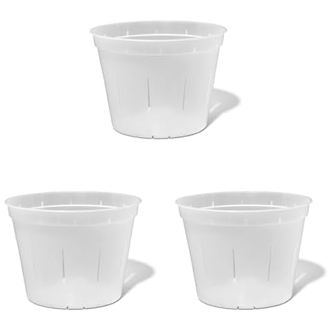 rePotme Orchid Pot -10 inch Slotted Clear Plant Pots - 3 Pack (Crystal Clear) Cover