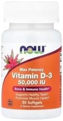 NOW Foods Vitamina D3 50 Cápsulas Importado