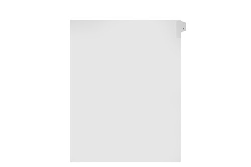 Kleer-Fax Letter Size Individually Numbered 1/25th Cut Side Tab Index Dividers, 25 Sheets per Pack, White, Number 1 (91001)
