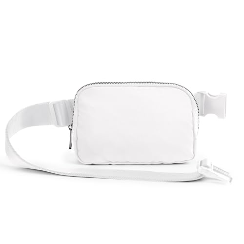 Image of ODODOS Unisex Mini Belt Bag with Adjustable Strap Small Fanny Pack for Workout Running Traveling Hiking, White