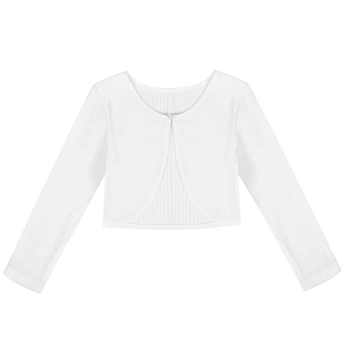 Sunny Fashion Girls Bolero Shrug Cropped Cardigan Long Sleeve Button Knit Sweater3