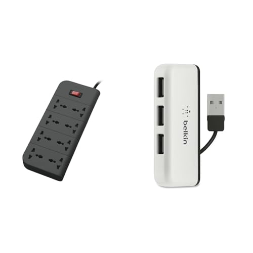 Image of Belkin 8-Socket Surge Protector Universal Socket with 6.5ft (2-Meter) Heavy Duty Cable Overload Prot