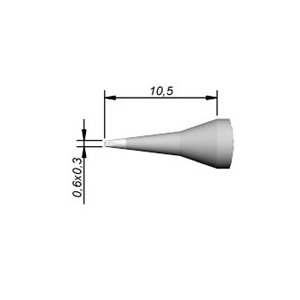 JBC Soldering Cartridge, 0.6 x 0.3mm, Chisel