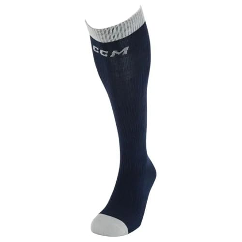 CCM Calcetines de hockey Socklinerk Senior OSFA 37-46, azul marino, Talla única