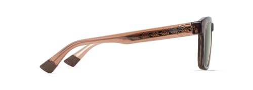 Maui Jim Maluhia Square Sunglasses, Shiny Trans Light Brown/Maui Ht Polarized, Medium3