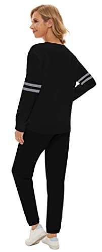 Image of Fengbay Two Piece Outfits for women Long Sleeve Crewneck Pullover Tops And Pants Sweatsuits Lounge Set with Pockets 2026
