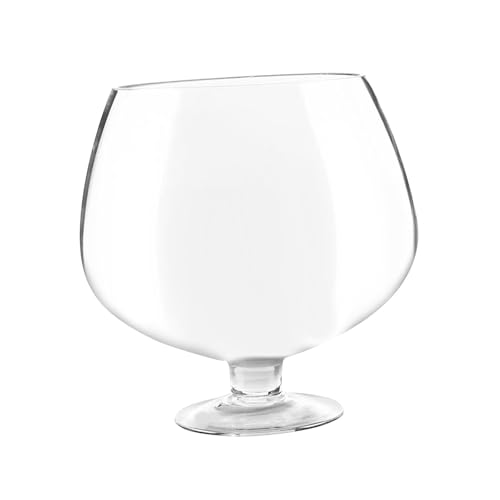kesurpae Copa de vidrio gigante para eventos, bodas y fiestas. Fácil de limpiar. Añade diversión a los eventos. Acabado liso. Copa vidrio gigante. Borde liso soplado a mano, Transparente, 3000 ml