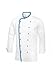 BP 1502-315 Veste de cuisine pour homme avec poche poitrine intégrée en pur coton Blanc Taille 48