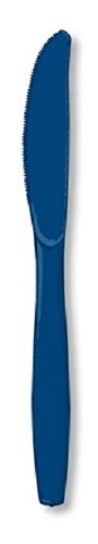 Club Pack of 288 Navy Blue Premium Heavy-Duty Plastic Party Knives