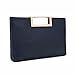 CHARMING TAILOR Fashion PU Leather Handbag Stylish Women Convertible Clutch Purse (Navy)