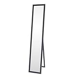 VECELO 姿見 全身鏡 スタンドミラー 150*25cm ブラック 全身ミラー すがた鏡 折りたたみ 立て掛け 木製フレーム 飛散防止加工 シンプル