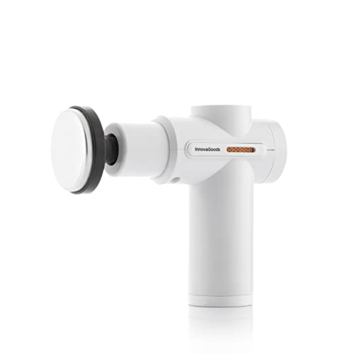 InnovaGoods Elektrisches Massagegerät mit Wärme/Kälte, 6 Geschwindigkeiten, LCD, 6 Köpfe, Wiederaufladbar, Weiß/Schwarz