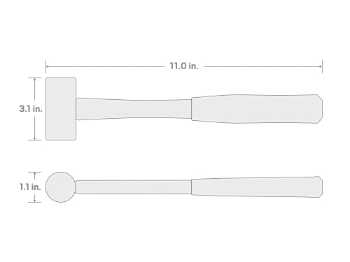 TEKTON Martelo de latão de fibra de vidro revestido de 473 ml | 30903