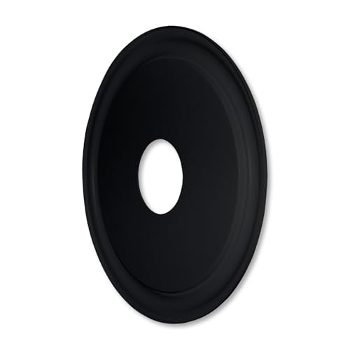 Image of Molded Nylon Ceiling Medallion for Light Fixtures and Ceiling Fans Black 16 inchOD x 4 inchID x 3 /4 inchP (Fits Canopies up to 12-3 /8 inch)