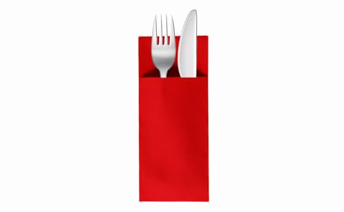 VelaHub Soft Point Lot de 50 serviettes jetables pour couverts Rouge 32 x 38 cm