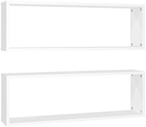 vidaXL 4x Wall Cube Shelf Home Living Room Furniture Shelving Ledges Storage Hanging Floating Shelf Wall Unit Cube Organiser Set Black