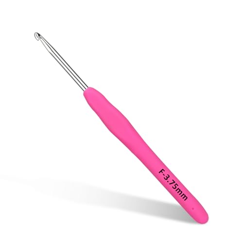 Image of SHWAKK Crochet Hook, 3.75 mm Ergonomic Crochet Hook, Crochet Needles for Arthritic Hands, Knitting Needles with Soft Handle Beginners and Experienced Hobbyists (3.75 mm)