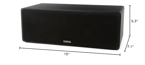 Image of Micca MB42X-C Advanced 2-Way Center Channel Speaker for Home Theater, Black | 4-inch carbon-fiber woofer, silk-dome tweeter and optimized 18dB crossover create clear dialogue and open, dynamic sound.