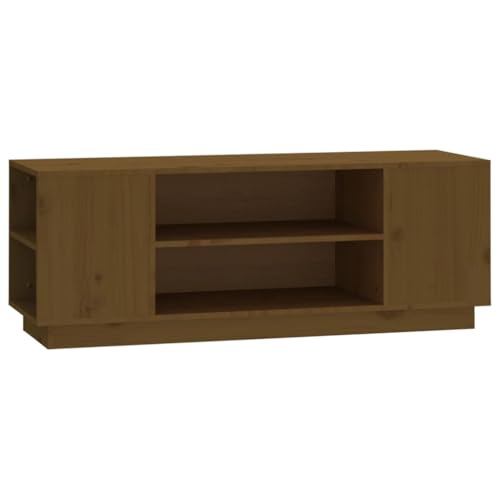 vidaXL Meuble TV, Armoire de Télévision avec Rangement, Meuble Télé Salon Salle de Séjour Intérieur, Moderne, Marron Miel Bois de Pin Massif