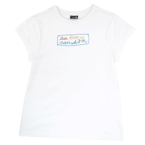 T-Shirt Bavarian Caps Sauschön Blanc XXL pour Femme en Coton